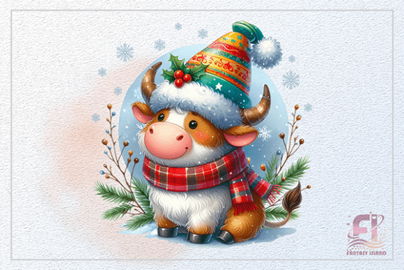 Download Cute Winter Cow Calf | Cozy Winter PNG - Cow Collection