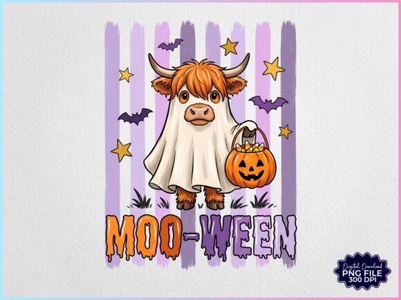 Download Preppy Moo-Ween Highland Cow PNG - Cow Collection