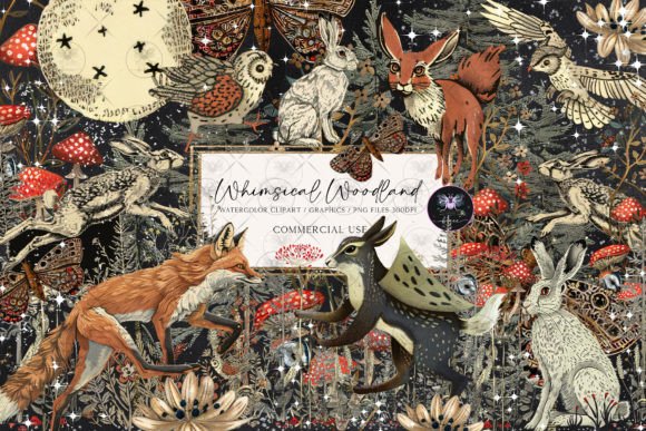 Download Woodland Animals Whimsical Clipart - Woodland Collection
