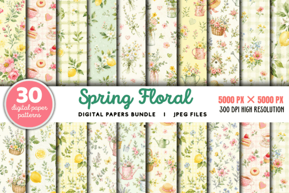 Download Spring Floral Digital Paper Bundle - Spring Collection