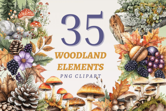Download Woodland Elements PNG Bundle - Woodland Collection