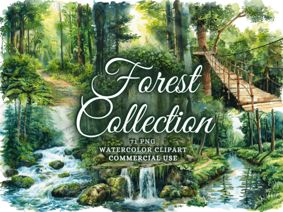 Download Watercolor Forest Clipart - Woodland Png - Woodland Collection