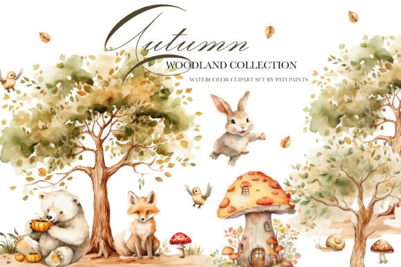 Download Autumn Woodland Animals Clipart Set - Woodland Collection