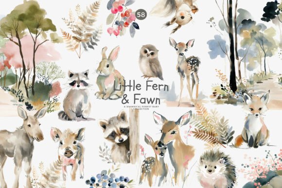 Download Woodland Baby Animal Clipart Bundle Png - Woodland Collection