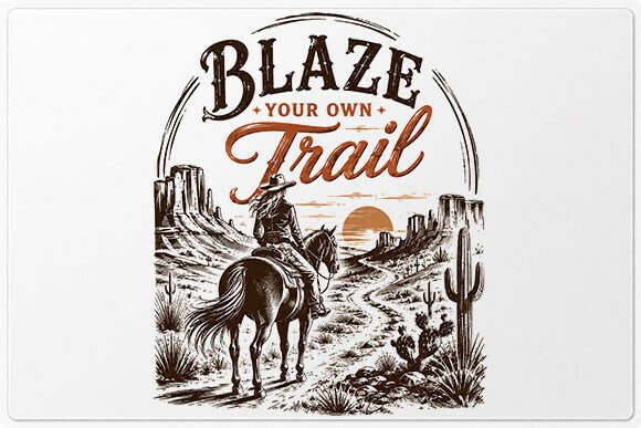 Download Blaze Your Own Trail Cowboy PNG - Cow Collection