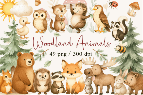 Download Woodland Animals Clipart, Baby Nursery, - Woodland Collection