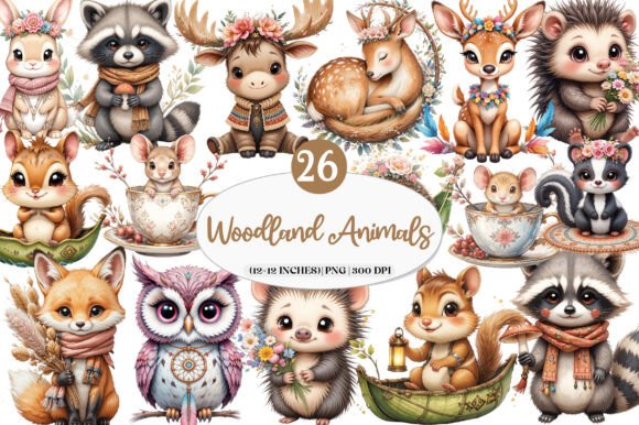 Download Boho Woodland Animals, Cute Animals Png - Woodland Collection