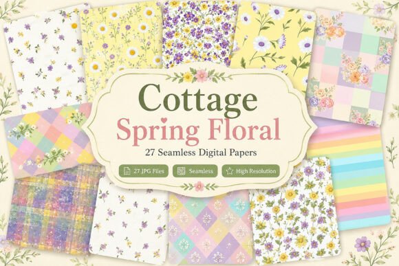 Download Cottage Spring Floral Digital Bundle - Spring Collection