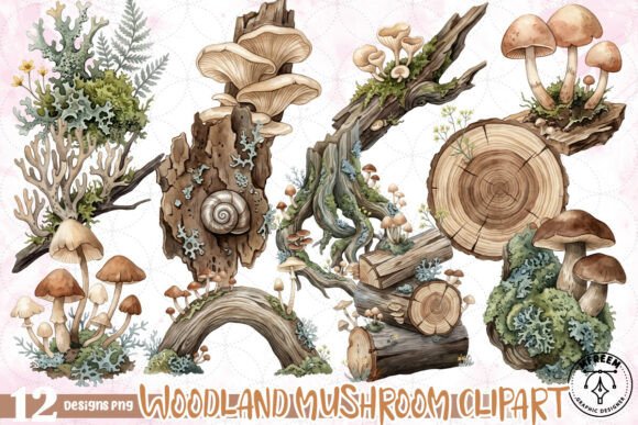 Download Woodland Mushroom Clipart PNG - Woodland Collection